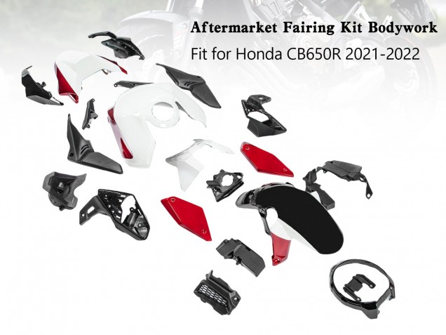 2019-2022 Black Red White Honda CB650R Motorcycle Fairings
