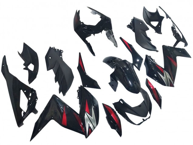 2015-2016 Glossy Black Red Silver Kawasaki Z250/Z300 Motorcycle Fairings