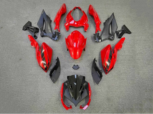 2018-2024 Red Matte Black Kawasaki Z400 Motorcycle Fairings