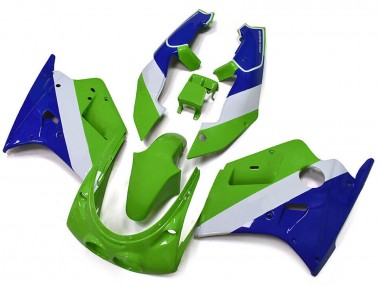 1989-1990 Green White Blue Kawasaki ZXR250 Motorcycle Fairings