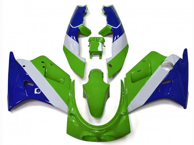 1989-1990 Green White Blue Kawasaki ZXR250 Motorcycle Fairings