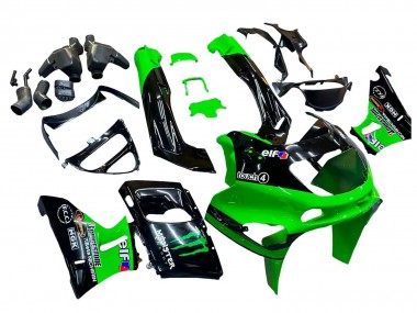 1993-2007 Green Glossy Black Green Monster Elf Touch4 Bridgestone Kawasaki ZZR400 Motorcycle Fairings
