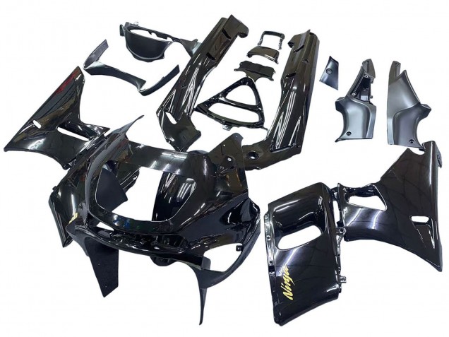 1998-2003 Glossy Black Gold Ninja Kawasaki ZZR600 Motorcycle Fairings