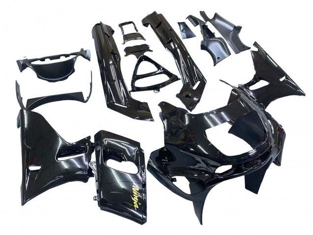 1998-2003 Glossy Black Gold Ninja Kawasaki ZZR600 Motorcycle Fairings
