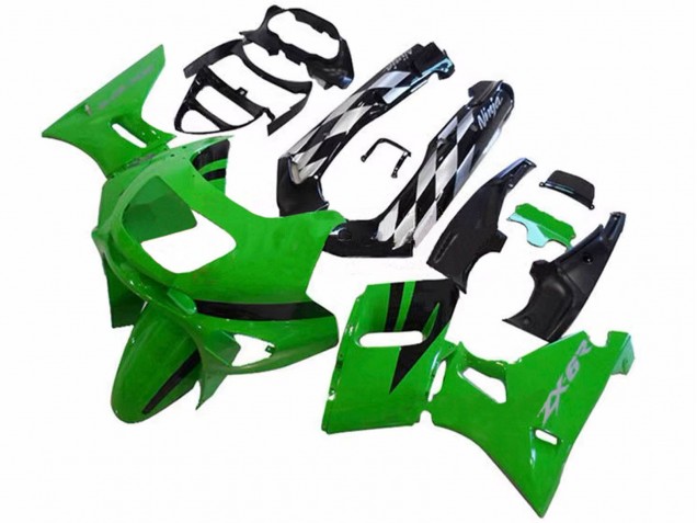 1998-2003 Green Glossy Black Kawasaki ZZR600 Motorcycle Fairings