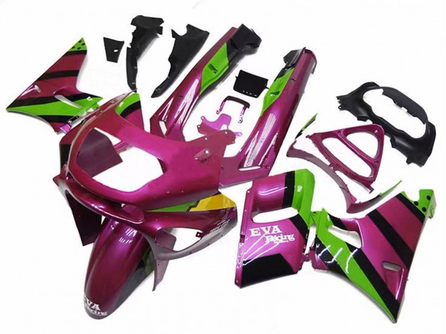1998-2003 Deep Pink Green EVA Racing Kawasaki ZZR600 Motorcycle Fairings