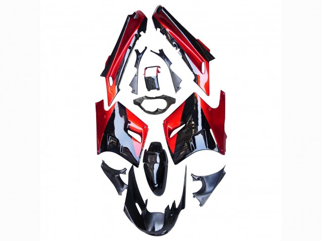 1990-1992 Red Glossy Black Kawasaki ZZR1100 Motorcycle Fairings