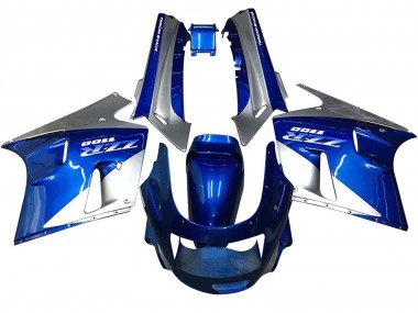 1990-1992 Blue White Grey Kawasaki ZZR1100 Motorcycle Fairings