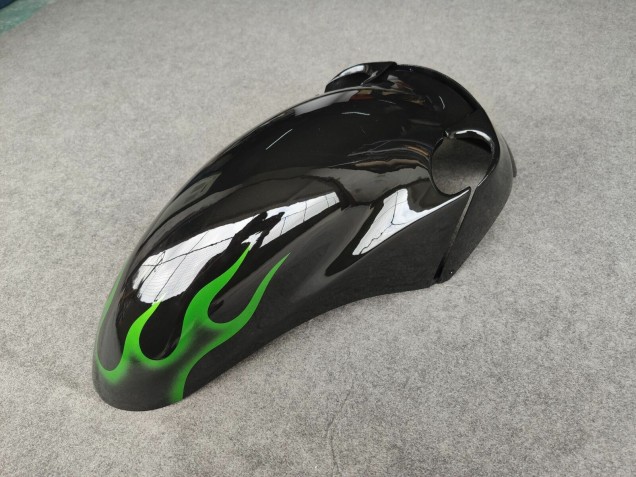 1993-2003 Glossy Black Green Flame Kawasaki ZZR1100 Motorcycle Fairings