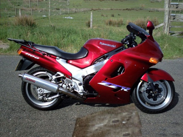 1993-2003 Dark Red Kawasaki ZZR1100 Motorcycle Fairings