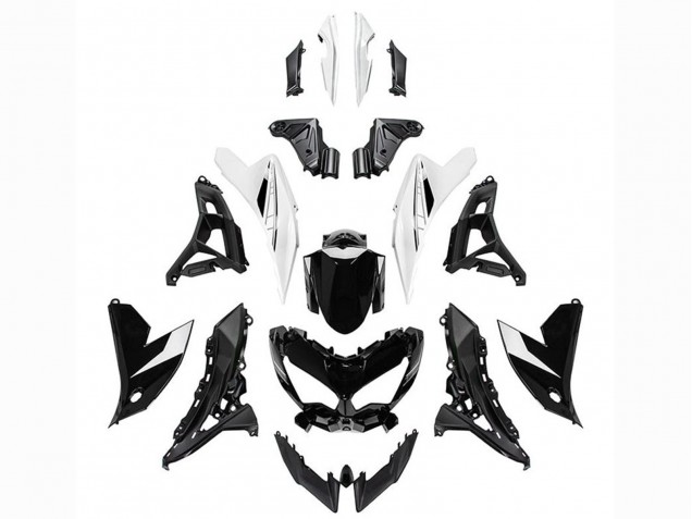 2022-2025 Glossy Black White Kawasaki Versys 650 Motorcycle Fairings