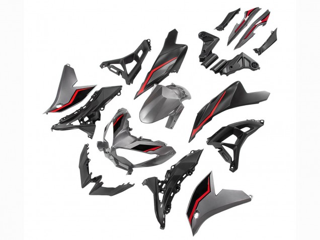 2022-2025 Grey Red Black Kawasaki Versys 650 Motorcycle Fairings