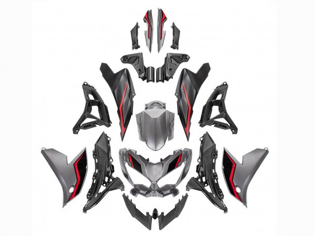 2022-2025 Grey Red Black Kawasaki Versys 650 Motorcycle Fairings