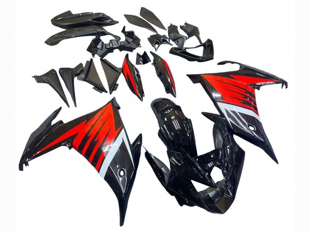 2009-2015 Black Red White Yamaha FZ6R Motorcycle Fairing
