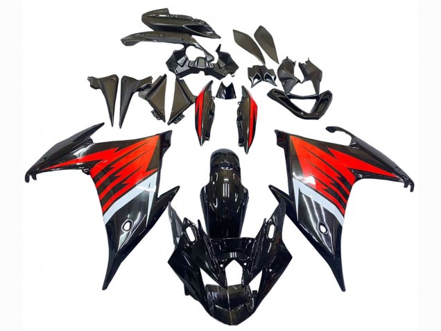 2009-2015 Black Red White Yamaha FZ6R Motorcycle Fairing