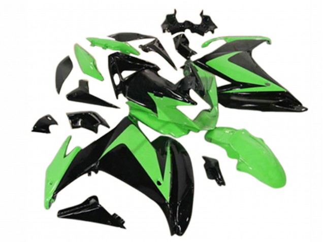 2009-2015 Glossy Black Green Yamaha FZ6R Motorcycle Fairings