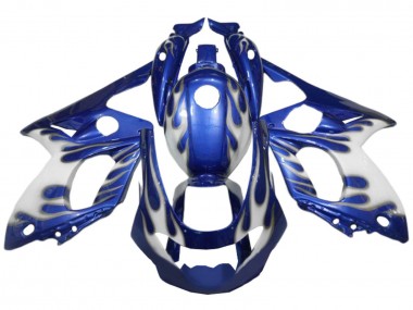1996-2007 Blue White Silver Flame Yamaha YZF600R Thundercat Motorcycle Fairings