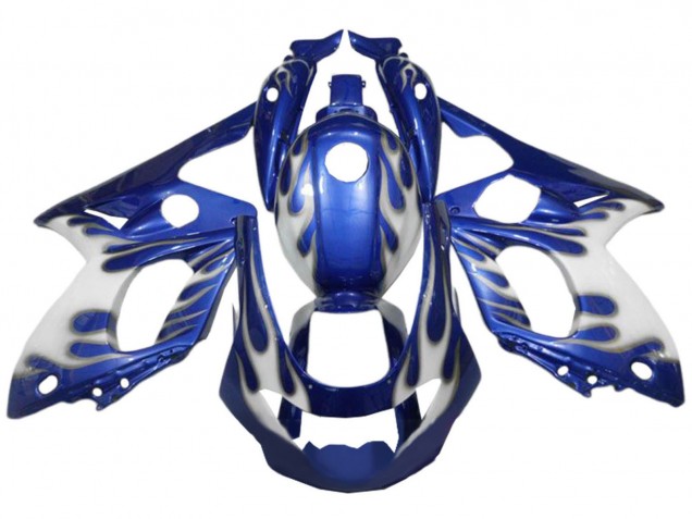 1996-2007 Blue White Silver Flame Yamaha YZF600R Thundercat Motorcycle Fairings