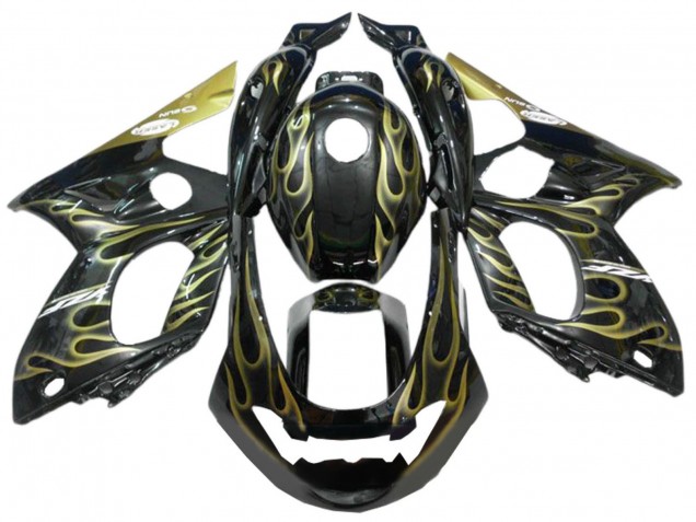 1996-2007 Black with Gold Flame Yamaha YZF600R Thundercat Motorcycle Fairings