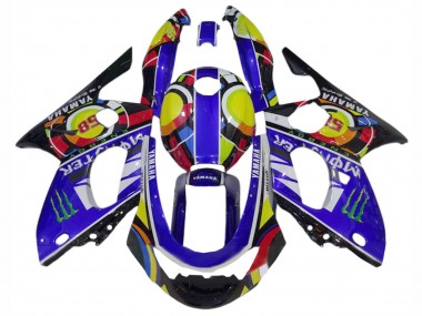 1996-2007 Blue Black White Yellow Monster 46 Yamaha YZF600R Thundercat Motorcycle Fairings