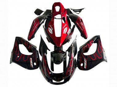 1997-2007 Black with Red Flame Yamaha YZF 1000R Thunderace Motorcycle Fairing Kits