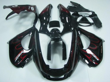 1997-2007 Black with Red Flame Yamaha YZF 1000R Thunderace Motorcycle Fairing