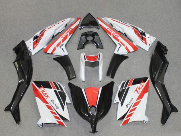 2012-2014 White Red Black Racing Yamaha TMAX530 Motorcycle Fairings