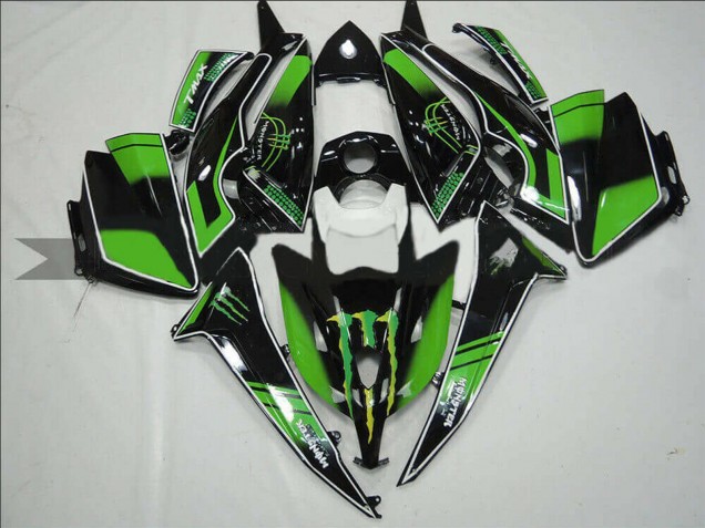 2012-2014 Glossy Black Green Monster Yamaha TMAX530 Motorcycle Fairings