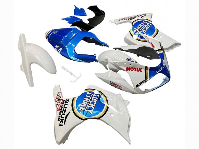 2003-2013 White Blue Lucky Strike Motul Suzuki SV650 Motorcycle Fairings