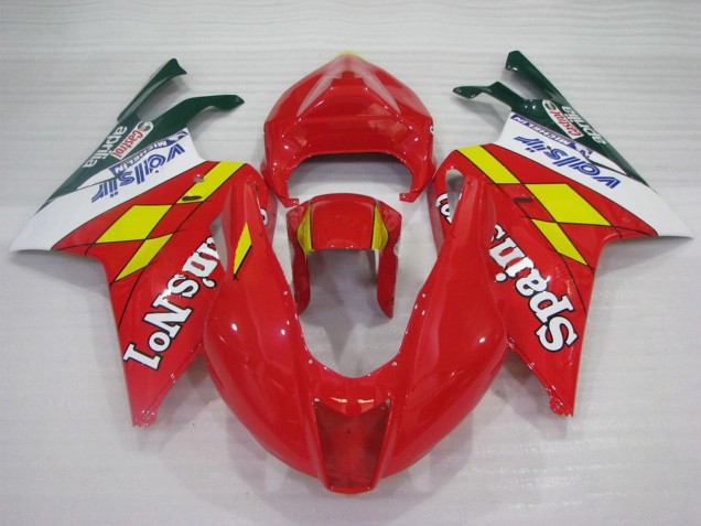 2003-2006 Red Yellow White Spains No1 Valsir Castrol Aprilia RSV1000 Motorcycle Fairings