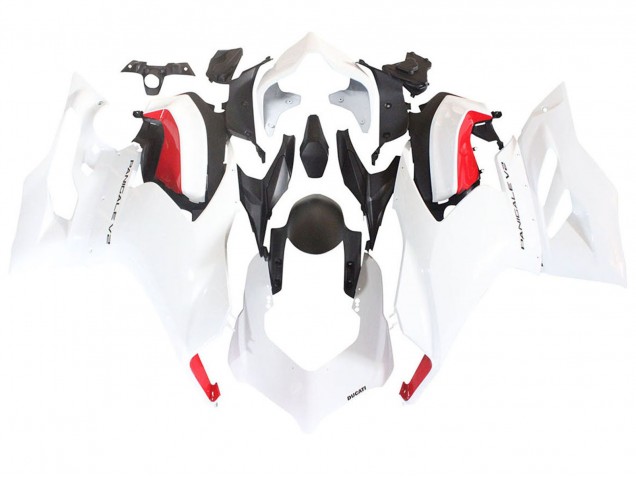2020-2024 White Red Matte Black Ducati Panigale V2 Motorcycle Fairings