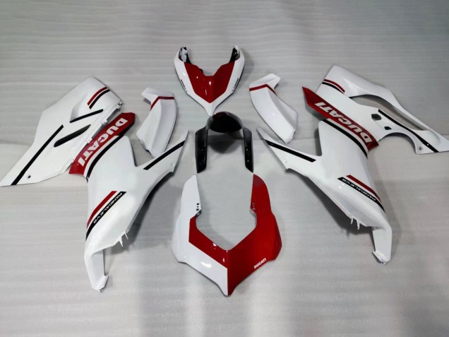 2020-2024 White Red Glossy Black Ducati Panigale V2 Motorcycle Fairings