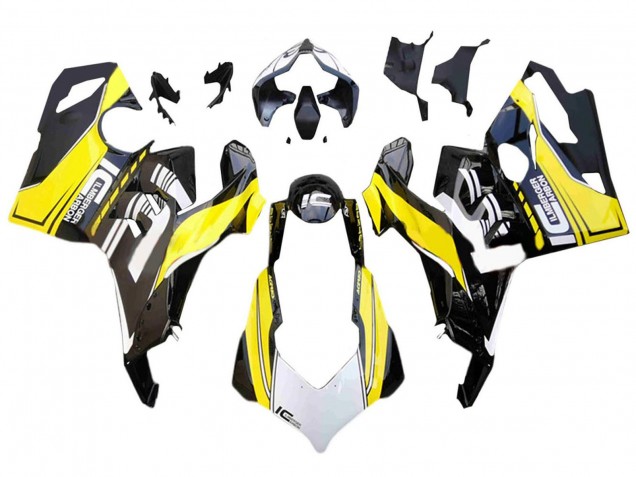 2018-2019 White Yellow Glossy Black Ducati Panigale V4 V4S Motorcycle Fairings