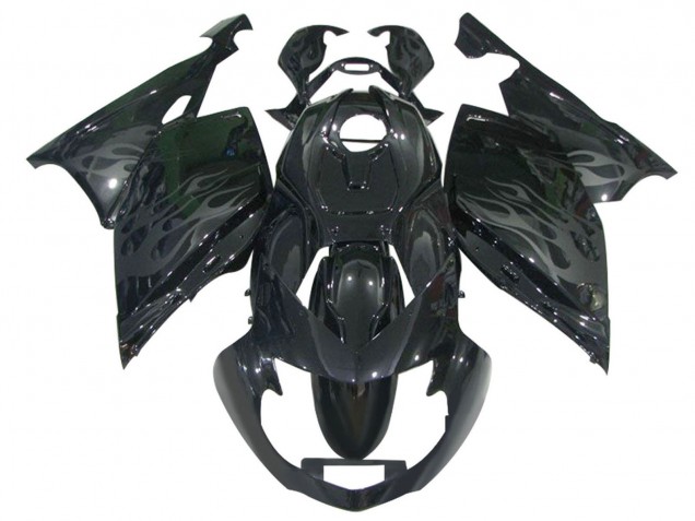 2005-2010 Glossy Black Grey Flame BMW K1200S Motorcycle Fairings