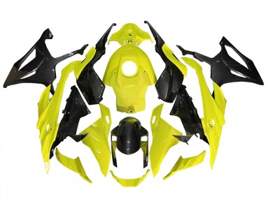 2023-2024 Yellow Black Carbon Fiber BMW S1000RR Motorcycle Fairings