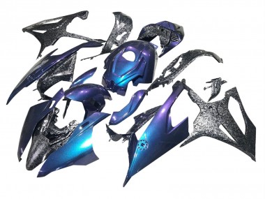 2019-2022 Gradient Blue Purple Forged Carbon Fiber BMW S1000RR Motorcycle Fairings
