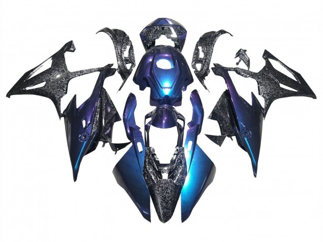 2019-2022 Gradient Blue Purple Forged Carbon Fiber BMW S1000RR Motorcycle Fairings