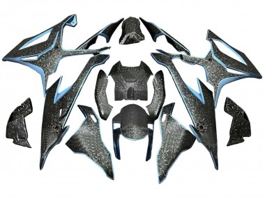 2019-2022 Black Light Blue Forged Carbon Fiber BMW S1000RR Motorcycle Fairings