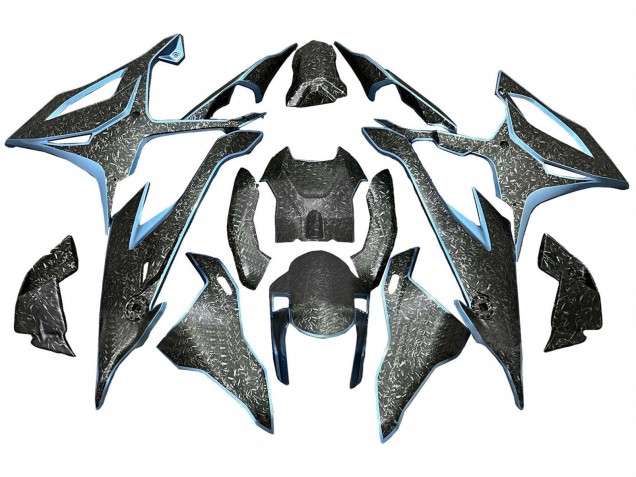 2019-2022 Black Light Blue Forged Carbon Fiber BMW S1000RR Motorcycle Fairings