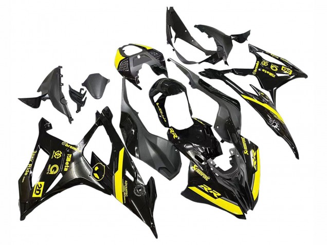 2019-2022 Glossy Black Yellow BMW S1000RR Motorcycle Fairings