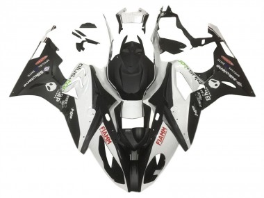 2015-2016 White Matte Black HP Fiamm BMW S1000RR Motorcycle Fairings