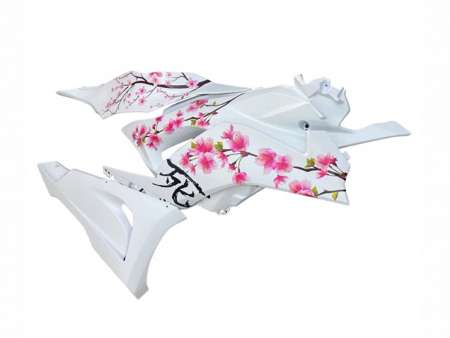 2023-2025 Black White with Flower Kawasaki ZX6R Motorcycle Fairings