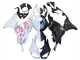 2023-2025 Black White with Flower Kawasaki ZX6R Motorcycle Fairings
