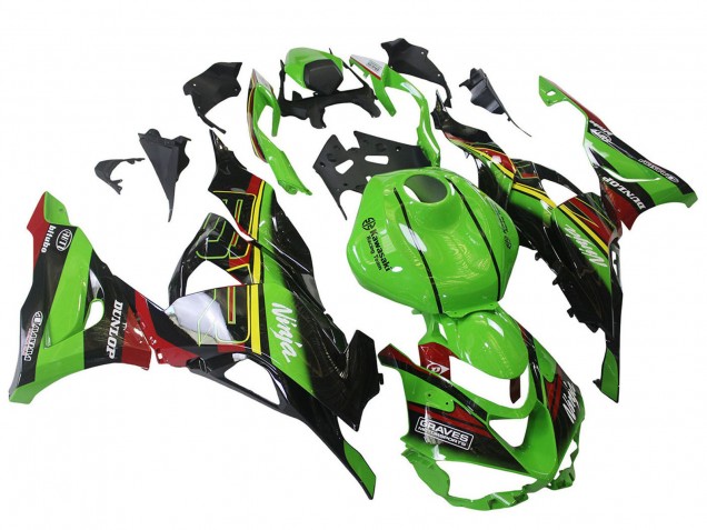 2023-2025 Green Black Red Yellow Dunlop Kawasaki ZX6R Motorcycle Fairings