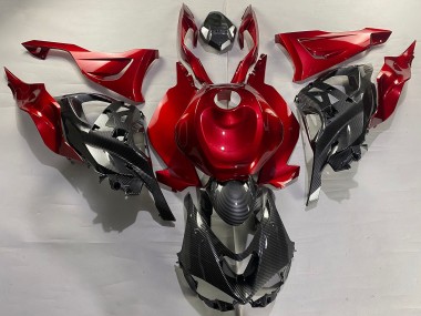 2023-2025 Red Carbon Fiber Kawasaki ZX6R Motorcycle Fairings