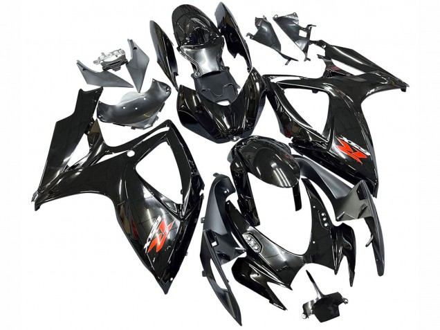 2006-2007 Glossy Black Silver Red Suzuki GSXR 600 / GSXR 750 Motorcycle Fairings