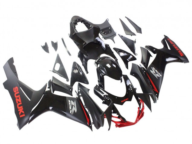 2011-2024 Black Grey Red Line Suzuki GSXR 600 / GSXR 750 Motorcycle Fairings