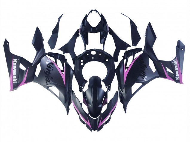 2018-2024 Matte Black Pink Kawasaki Ninja 400 Motorcycle Fairings