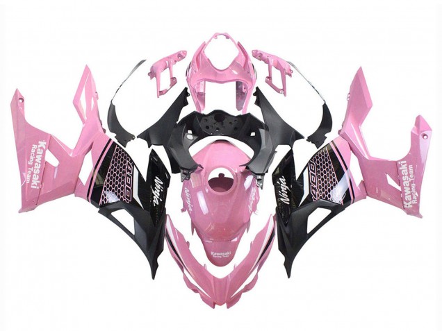 2018-2024 Pink Matte Black Honeycomb Kawasaki Ninja 400 Motorcycle Fairings