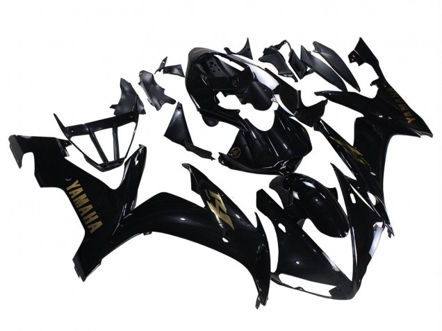 2004-2006 Glossy Black Gold Decals Yamaha YZF 1000 R1 Motorcycle Fairings
